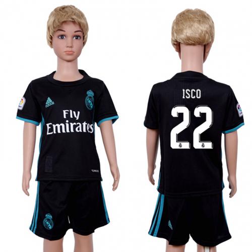 Real Madrid #22 Isco Away Kid Soccer Club Jersey - Click Image to Close
